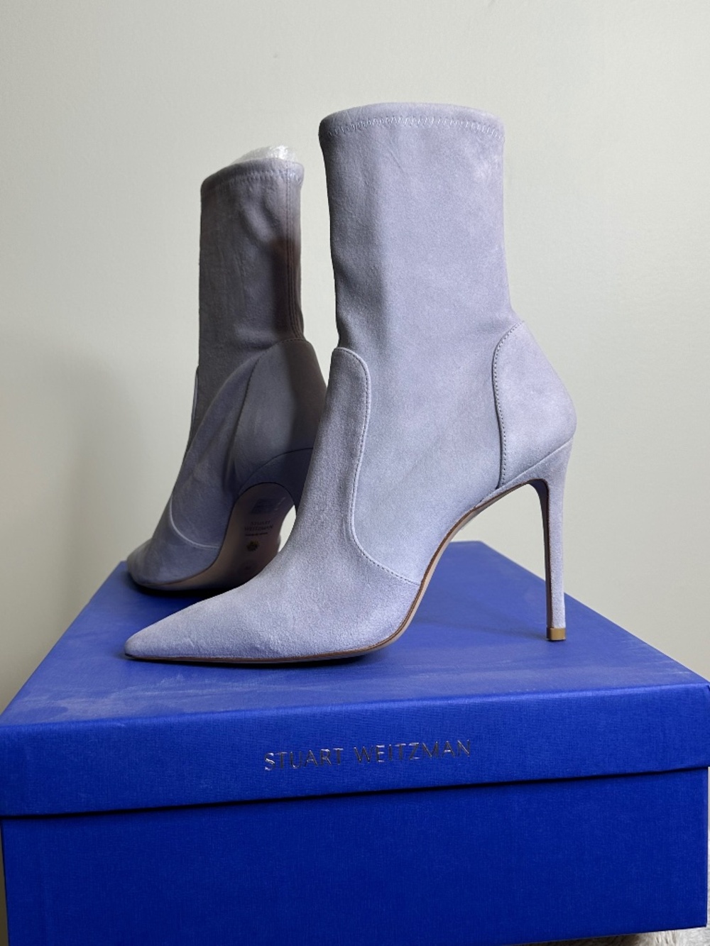 Stuart Weitzman Grey stiletto booties